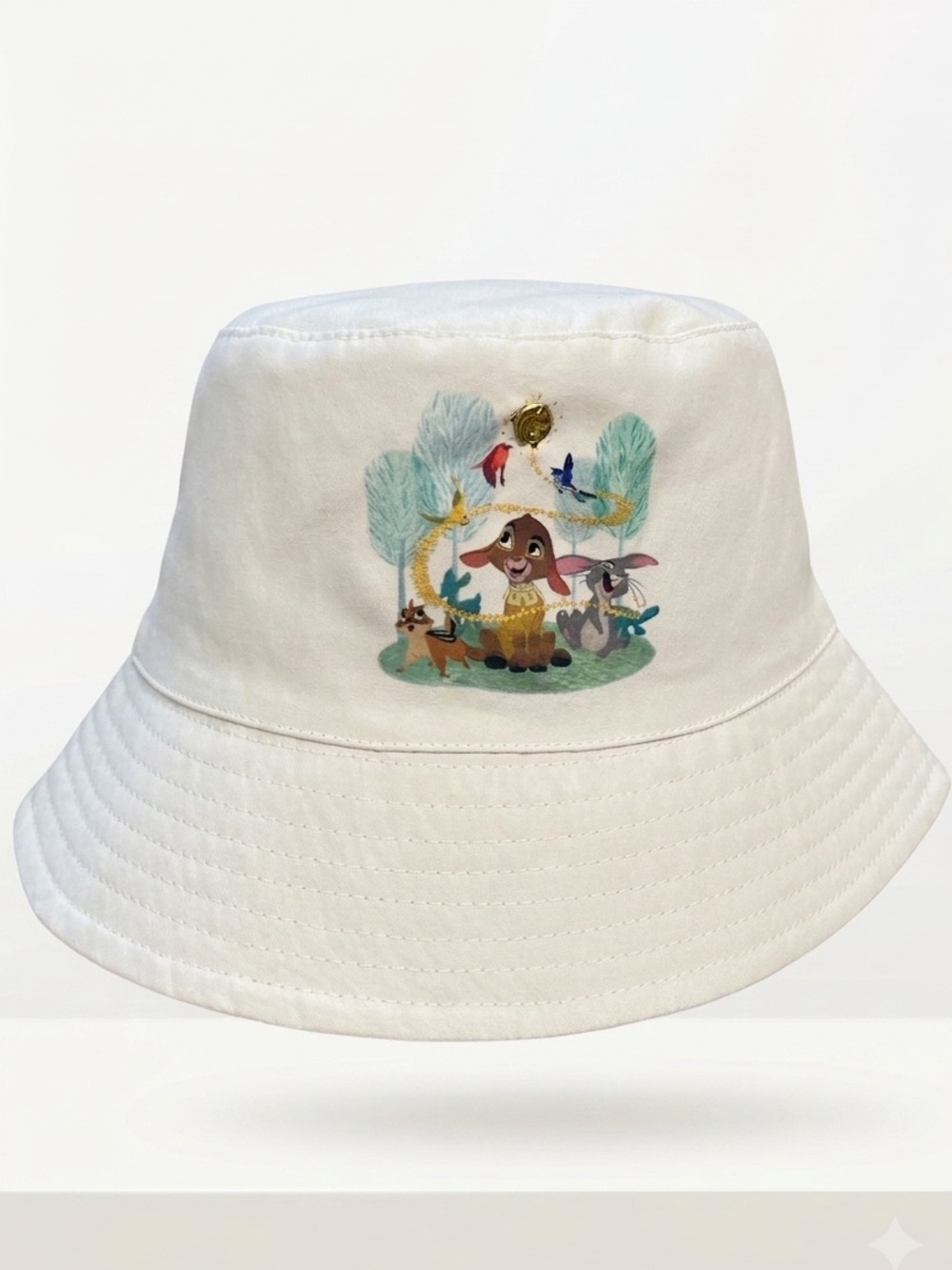NWT Disney Wish Star Movie Adult Bucket Hat One Size Unisex Cream